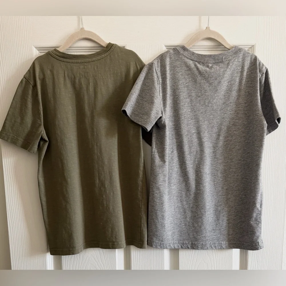 Boys Set of Two, Tommy Bahama Olive Green and Grey Hurley T- Shirts Size 7/8